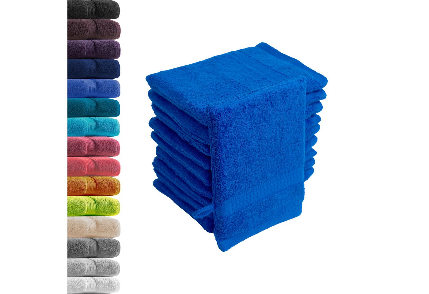 Hometex Premium Textiles Waschhandschuh in Premium Qualität 500 g/m², Feinster Frottier-Stoff 100% Baumwolle, (10er Set), weich, saugfähig, extra schwer & flauschig - TEST BILD TOP MARKE 2025 von Hometex Premium Textiles