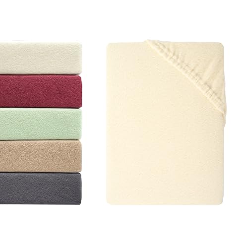 Hometex Premium Textiles Winterflausch Spannbettlaken | Spannbetttuch Teddyflausch 80% Baumwolle & 20% Mikrofaser | Oeko-TEX®Standard 100 - In vielen Größen und Farben | 140-160 x 200 cm Natur von Hometex Premium Textiles