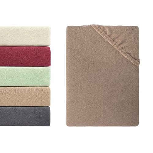 Hometex Premium Textiles Winterflausch Spannbettlaken | Spannbetttuch Teddyflausch 80% Baumwolle & 20% Mikrofaser | Oeko-TEX®Standard 100 - In vielen Größen und Farben | 140-160 x 200 cm Nougat von Hometex Premium Textiles