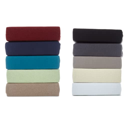 Mikroflausch Spannbettlaken | Spannbetttuch Teddyflausch 100% Mikrofaser | Oeko-TEX®Standard 100 - In vielen Größen und Farben | 90-100 x 200 cm Natur von Hometex Premium Textiles