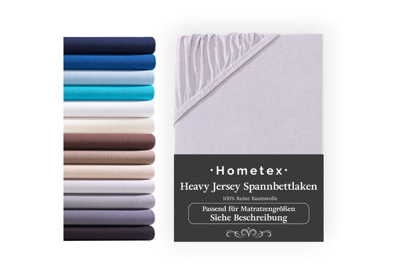 Spannbettlaken Exclusive Spannbettlaken Spannbetttuch bis 25 cm Steghöhe, Bettlaken aus 100% Baumwolle, Premium Qualität - Feinste Baumwolle 160 g/m², Hometex Premium Textiles, Jersey, Gummizug: rundum von Hometex Premium Textiles