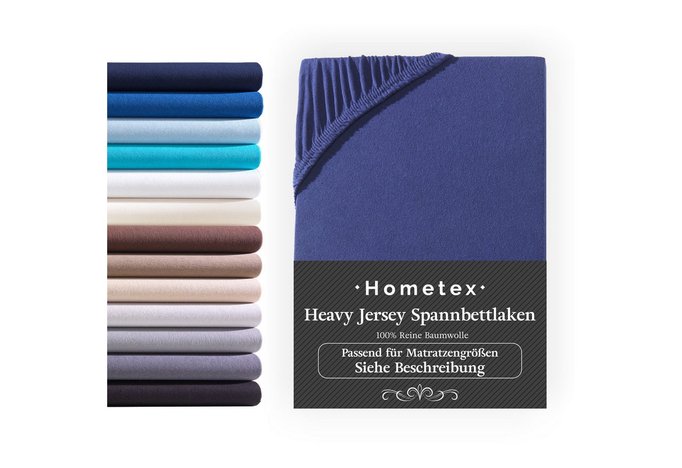 Spannbettlaken Exclusive Spannbettlaken Spannbetttuch bis 25 cm Steghöhe, Bettlaken aus 100% Baumwolle, Premium Qualität - Feinste Baumwolle 160 g/m², Hometex Premium Textiles, Jersey, Gummizug: rundum von Hometex Premium Textiles