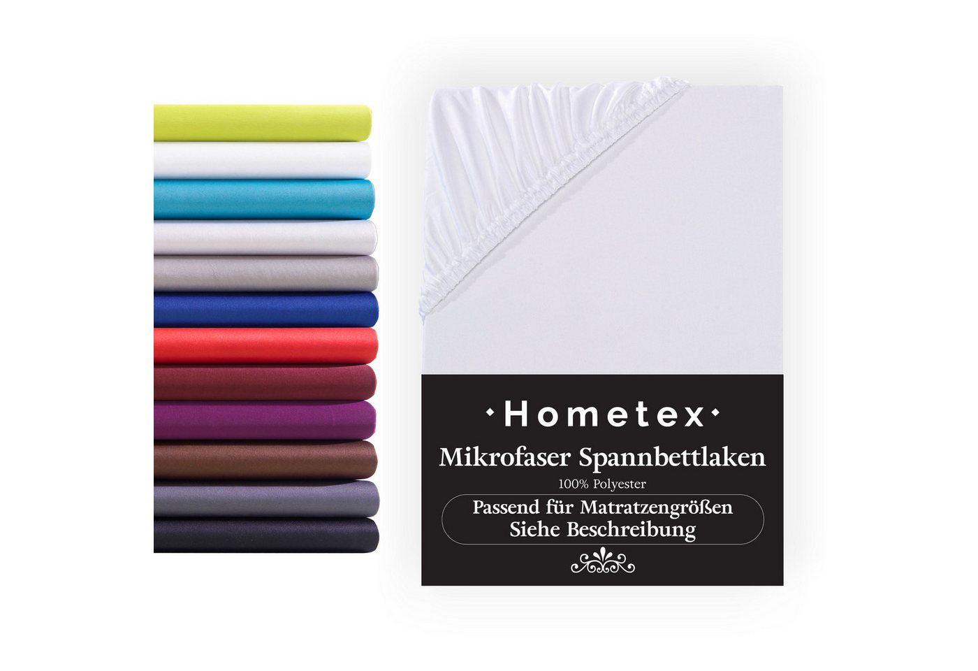 Spannbettlaken Mikrofaser Spannbettlaken, Spannbetttuch 100% Mikrofaser, In vielen Größen und Farben, Hometex Premium Textiles von Hometex Premium Textiles