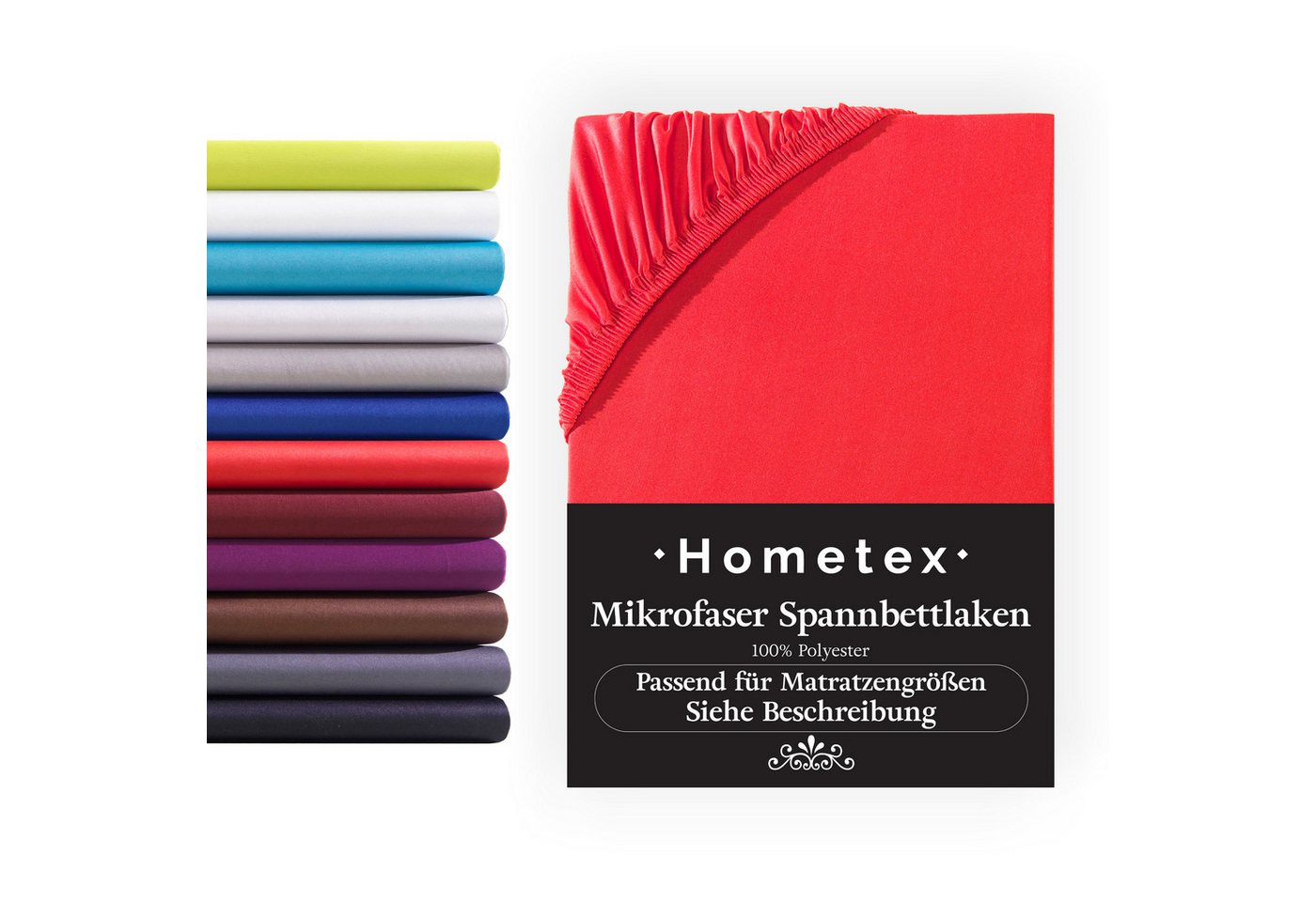 Spannbettlaken Mikrofaser Spannbettlaken, Spannbetttuch 100% Mikrofaser, In vielen Größen und Farben, Hometex Premium Textiles von Hometex Premium Textiles