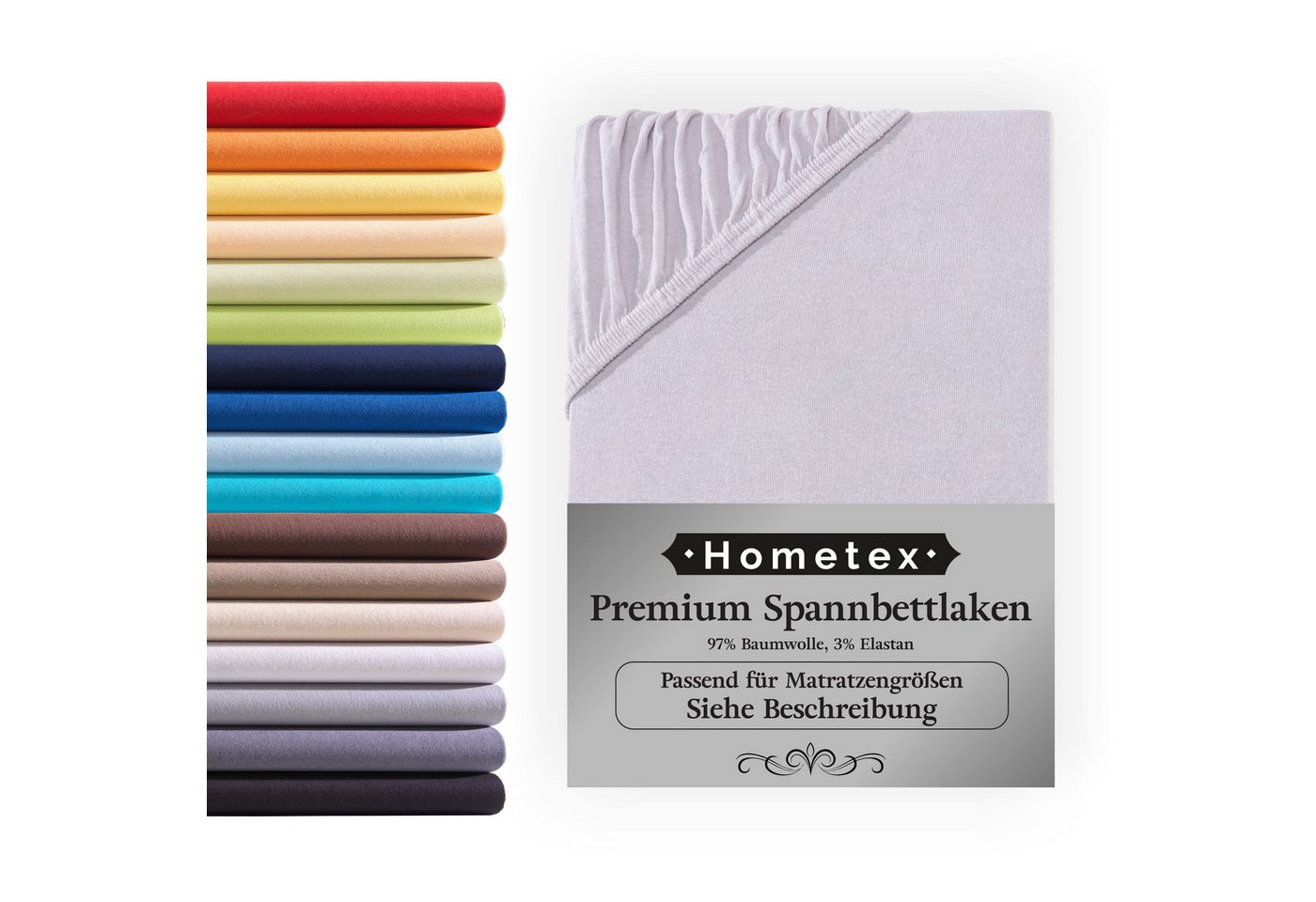 Spannbettlaken Premium Boxspringbett Spannbetttuch ideal für Wasserbett und Boxspringbett, Extra dicker Stoff 190g/m2 mit Rundumgummizug, Hometex Premium Textiles von Hometex Premium Textiles