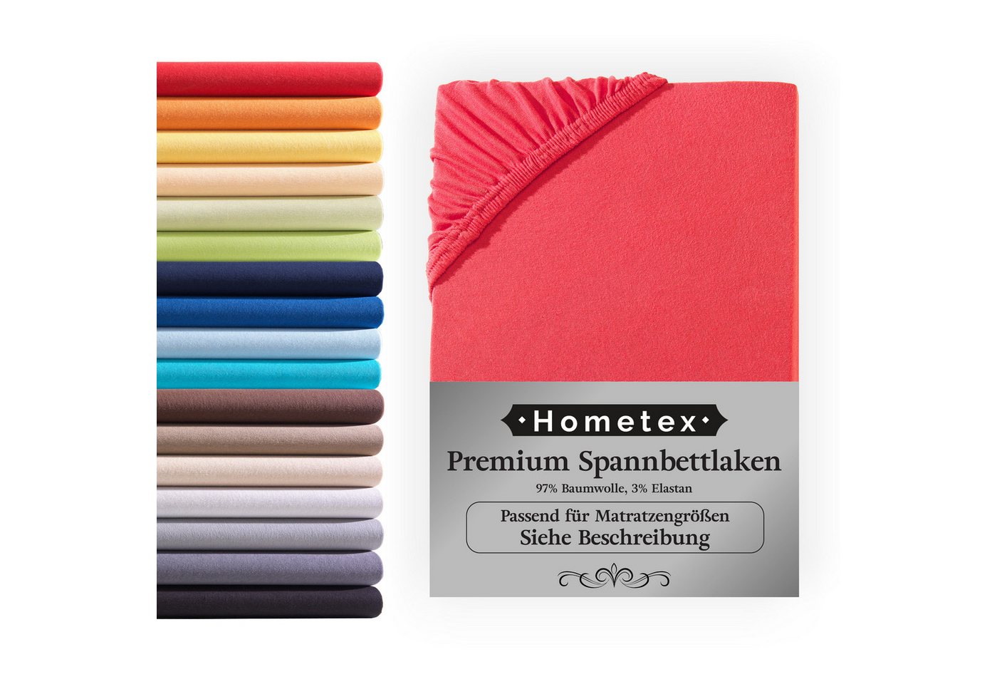 Spannbettlaken Premium Boxspringbett Spannbetttuch ideal für Wasserbett und Boxspringbett, Extra dicker Stoff 190g/m2 mit Rundumgummizug, Hometex Premium Textiles von Hometex Premium Textiles