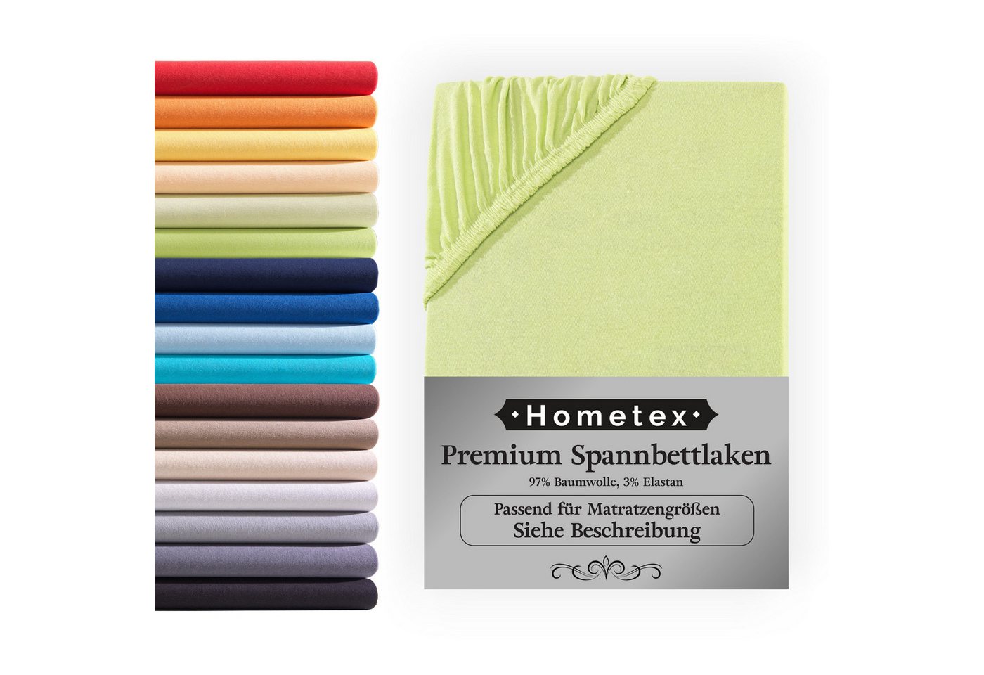 Spannbettlaken Premium Boxspringbett Spannbetttuch ideal für Wasserbett und Boxspringbett, Extra dicker Stoff 190g/m2 mit Rundumgummizug, Hometex Premium Textiles von Hometex Premium Textiles