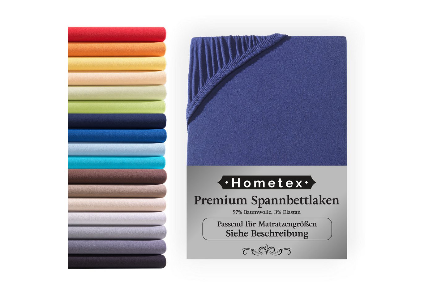 Spannbettlaken Premium Boxspringbett Spannbetttuch ideal für Wasserbett und Boxspringbett, Extra dicker Stoff 190g/m2 mit Rundumgummizug, Hometex Premium Textiles von Hometex Premium Textiles