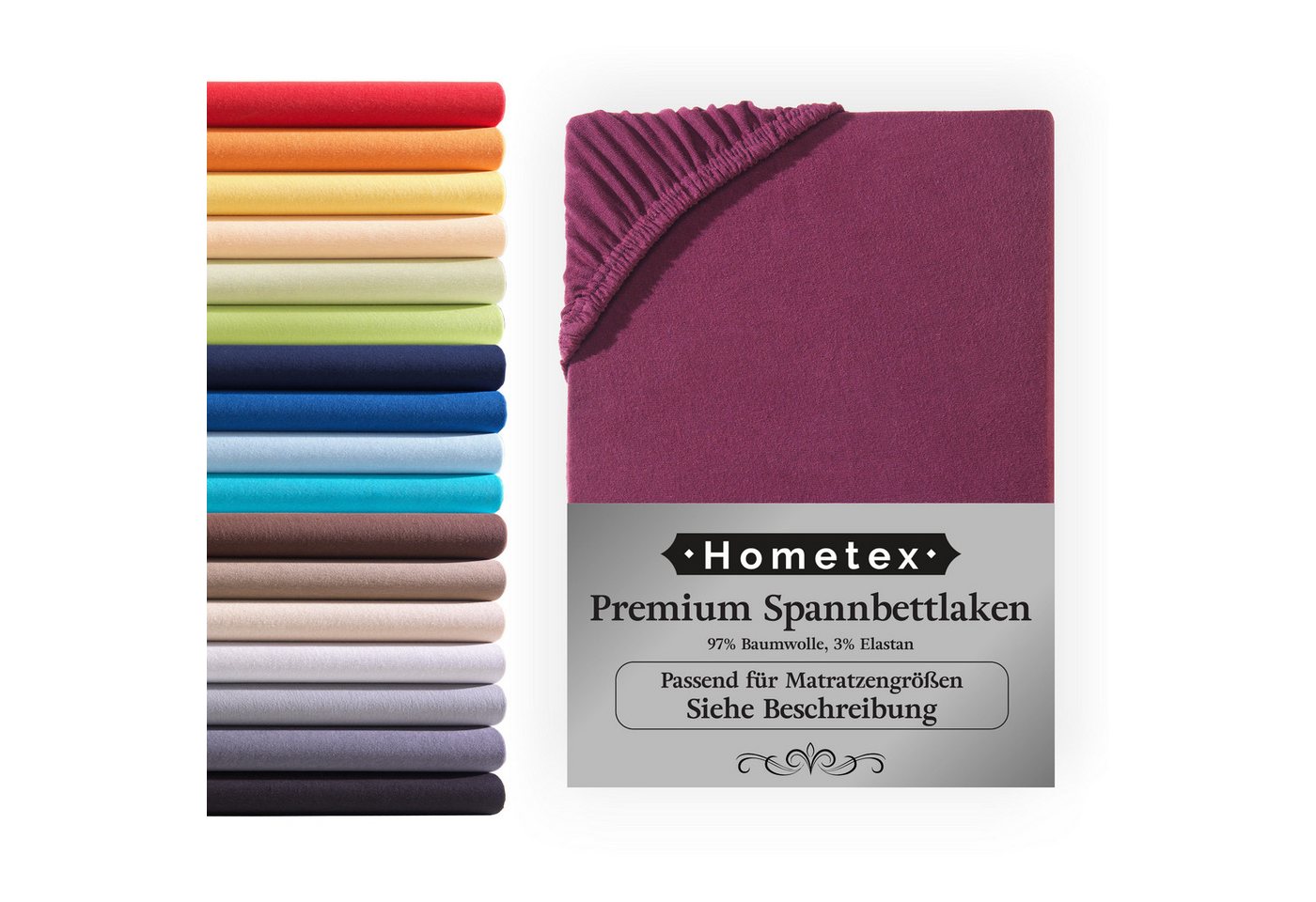 Spannbettlaken Premium Boxspringbett Spannbetttuch ideal für Wasserbett und Boxspringbett, Extra dicker Stoff 190g/m2 mit Rundumgummizug, Hometex Premium Textiles von Hometex Premium Textiles