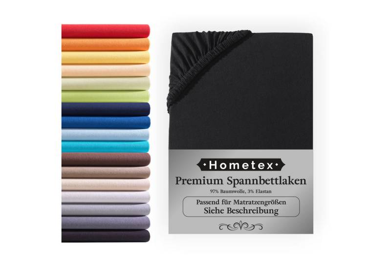 Hometex Premium Textiles Spannbettlaken Premium Boxspringbett Spannbetttuch ideal für Wasserbett und Matratzen, Jersey, Gummizug: Rundumgummizug, Spannbettlaken Premium Qualität 190 g/m², Gekämmte Baumwolle von Hometex Premium Textiles