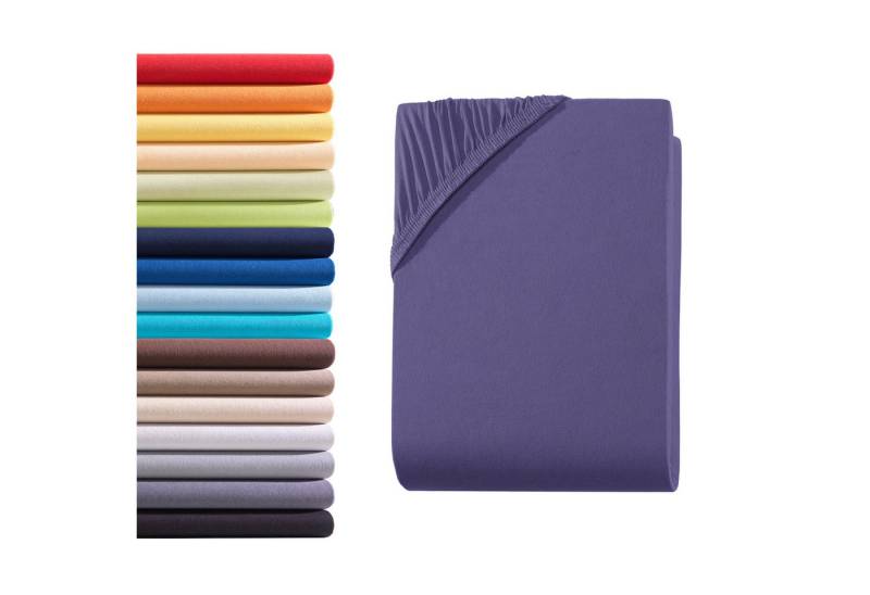 Hometex Premium Textiles Spannbettlaken Jersey Spannbettlaken 100% Baumwolle, Jersey, Gummizug: Rundumgummizug, Premium-Jersey Matratzenhöhe bis 23 cm von Hometex Premium Textiles