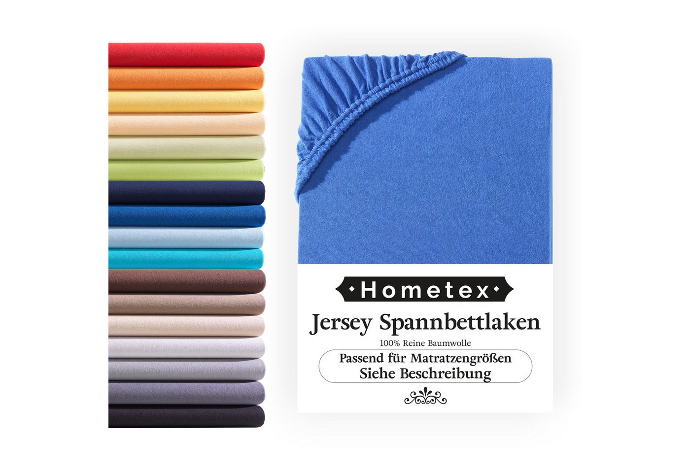 Spannbettlaken Spannbetttuch, Jersey-Bettlaken aus 100% Baumwolle, Viele Größen und Farben erhältlich, Für Matratzen, Boxspringbetten, Wasserbetten und Kindermatratzen, Hometex Premium Textiles, Jersey, Gummizug: Rundumgummizug, Premium-Jersey aus 100% reiner Baumwolle, Matratzenhöhe bis 23 cm von Hometex Premium Textiles