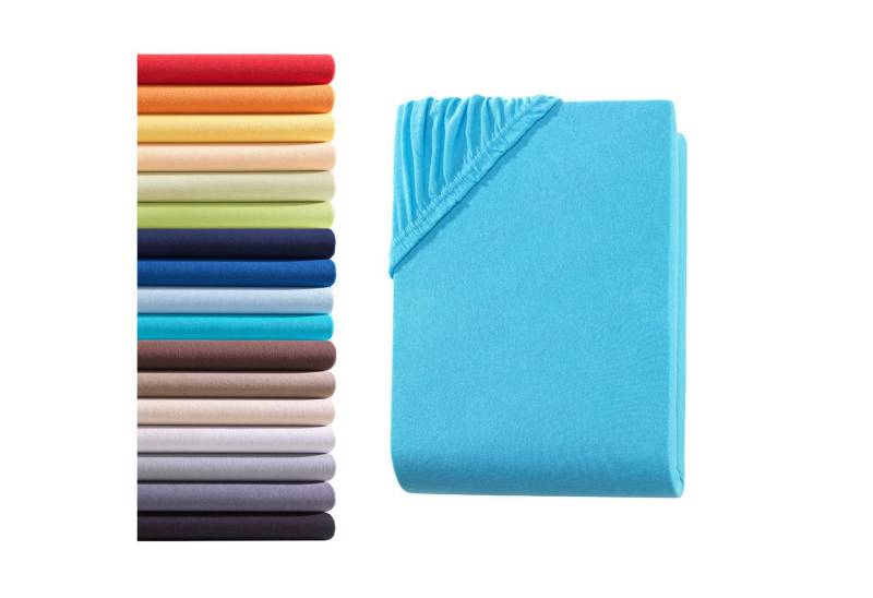 Hometex Premium Textiles Spannbettlaken für Topper bis 10cm Steghöhe, Jersey, Gummizug: Rundumgummizug, ideal für Boxspringbett Topper, 100% reine Baumwolle von Hometex Premium Textiles