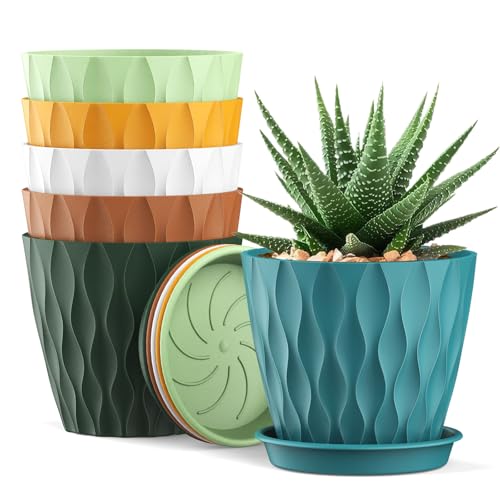 6er Blumentopf Set 12cm – Hochwertige Plastik-Blumentöpfe mit Untersetzer und Drainagelöchern, ideal für Hydrokultur, Zimmerpflanzen und Balkonpflanzen, langlebig und pflegeleicht, Bunt 6er Blumentopf Set 12cm – Hochwertige Plastik-Blumentöpfe mit Untersetzer und Drainagelöchern, ideal für Hydrokultur, Zimmerpflanzen und Balkonpflanzen, langlebig und pflegeleicht, Bunt von Homeuouz