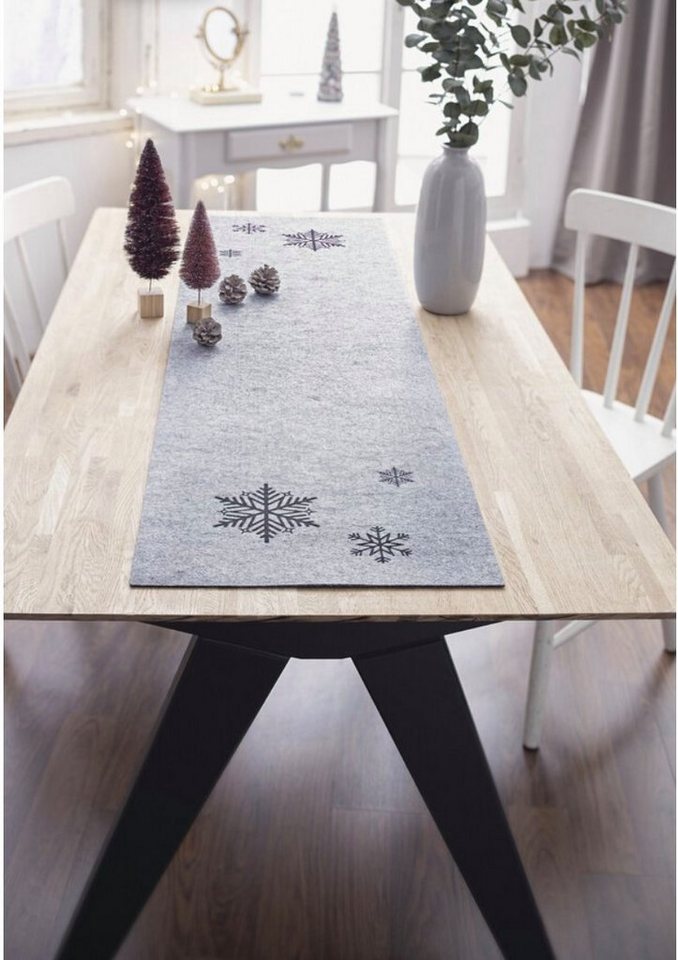 Homevibes Tischläufer echt Filz Weihnachten Winter von Homevibes
