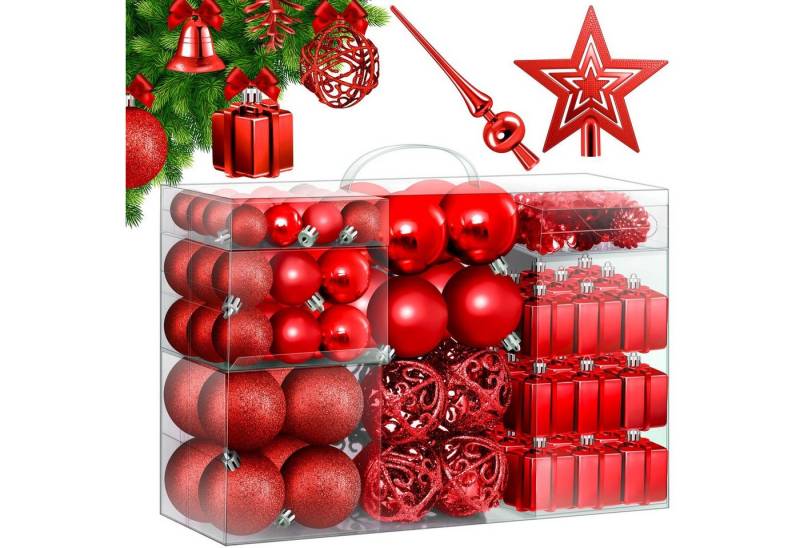 Homevibes Weihnachtsbaumkugel Weihnachtskugeln 102er Set Box Christbaumkugeln Weihnachtsbaumkugeln von Homevibes