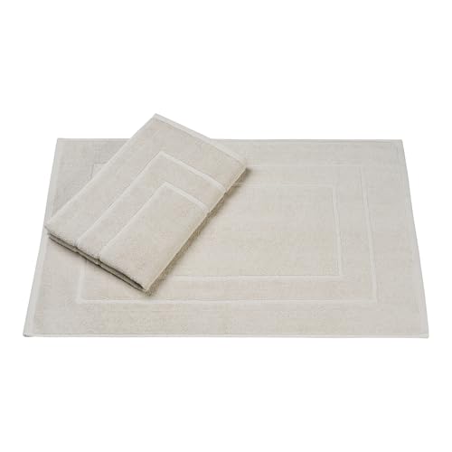 Homewell Badvorleger | 50 x 70 cm 2er Set | 100% Baumwolle | Duschvorleger Duschmatte Doppelpack | Farbe: Beige von Homewell