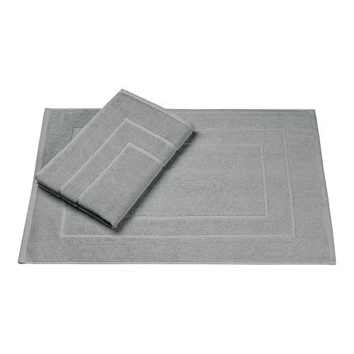 Homewell Badvorleger | 50 x 70 cm 2er Set | 100% Baumwolle | Duschvorleger Duschmatte Doppelpack | Farbe: Grau Homewell Badvorleger | 50 x 70 cm 2er Set | 100% Baumwolle | Duschvorleger Duschmatte Doppelpack | Farbe: Grau von Homewell