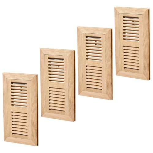 Homewell Bodenregister aus rotem Eichenholz, bündig montiert, 10,2 x 25,4 cm, kein Dämpfer, unlackiert, 4 Stück von Homewell