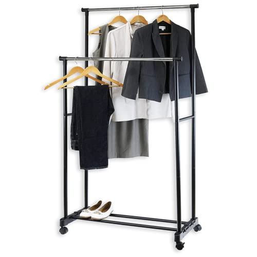 Homewell Wäscheständer und Kleiderständer T-Shaped, Garderobenständer Höhenverstellbar, Ausziehbare Kleiderstange auf Rollen, Standtrockner Wäscheturm für Innen und Außen(T-Shaped, Schwarz 02) Homewell Wäscheständer und Kleiderständer T-Shaped, Garderobenständer Höhenverstellbar, Ausziehbare Kleiderstange auf Rollen, Standtrockner Wäscheturm für Innen und Außen(T-Shaped, Schwarz 02) von Homewell