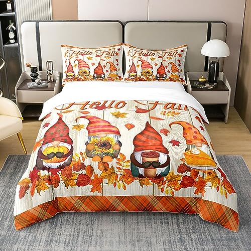 100% Baumwolle Hello Fall Bettwäsche Set 135x200,Cartoon Zwerge Bettbezug,Kürbis Sonnenblume Kuchen Tröster Abdeckung für Thanksgiving,Herbst Ahorn Blätter Holz Plank Bett Sets mit 1 Kissenbezug 100% Baumwolle Hello Fall Bettwäsche Set 135x200,Cartoon Zwerge Bettbezug,Kürbis Sonnenblume Kuchen Tröster Abdeckung für Thanksgiving,Herbst Ahorn Blätter Holz Plank Bett Sets mit 1 Kissenbezug von Homewish