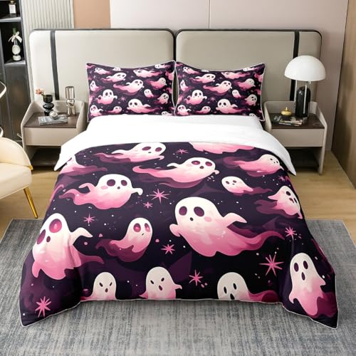 100% Baumwolle Kawaii Halloween Geist Bettbezug 135x200,Glitter Sterne Tröster Bezug,Halloween Party Cartoon Geist Seelen Bettwäsche Set,Traditionen Festival Niedliche Specter Schatten Bett Set 100% Baumwolle Kawaii Halloween Geist Bettbezug 135x200,Glitter Sterne Tröster Bezug,Halloween Party Cartoon Geist Seelen Bettwäsche Set,Traditionen Festival Niedliche Specter Schatten Bett Set von Homewish