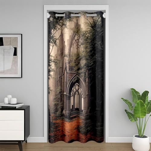 Antike Architektur Tür Vorhang Privatsphäre 106x203cm,Dschungel Verdunkelung Vorhang Retro Gothic Stil Türvorhang Home Room Dekor für Schlafzimmer Wohnzimmer,Verdunkelung Antike Architektur Tür Vorhang Privatsphäre 106x203cm,Dschungel Verdunkelung Vorhang Retro Gothic Stil Türvorhang Home Room Dekor für Schlafzimmer Wohnzimmer,Verdunkelung von Homewish