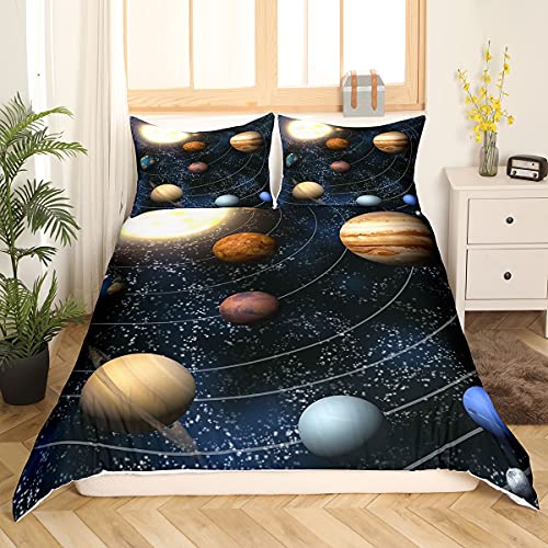 Bettwäscheset Der Galaxy-Serie Universum Sternenklarer Himmel Nebel Bettdecke Paneele Planet Weltraum Dekor Bettbezug, für Erwachsene Frauen Jungen Teenager Schlafzimmer Tagesdecke, 135x200 von Homewish