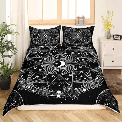 Böhmischer Mondphasen Bettbezug Konstellation Astrologie Bettwäsche 135 x 200 Schwarz Weiß Tierkreiszeichen Bettbezug spirituelle Geschenke für Jungen Mädchen Grunge Trippy Hippie Sterne Bettbezug Böhmischer Mondphasen Bettbezug Konstellation Astrologie Bettwäsche 135 x 200 Schwarz Weiß Tierkreiszeichen Bettbezug spirituelle Geschenke für Jungen Mädchen Grunge Trippy Hippie Sterne Bettbezug von Homewish