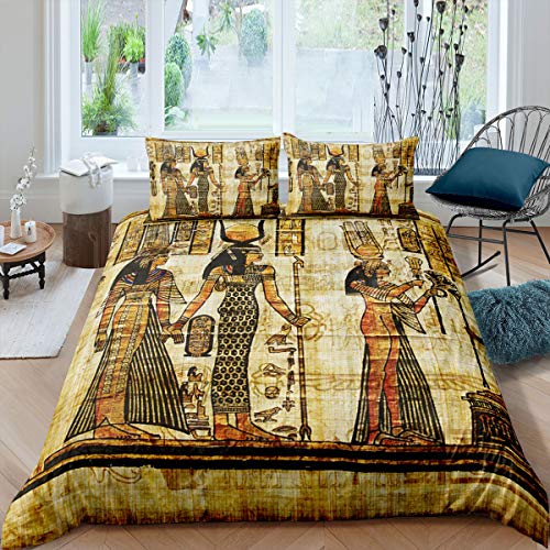 Bohemian Exotic Tröster Bezug, Egypy Style Tribal Bettbezug, Native American Boho Bettwäsche-Set 220X240 Für Erwachsene Frauen Schlafzimmer, Ethnic Folk Vintage Style Tagesdecke Bezug von Homewish