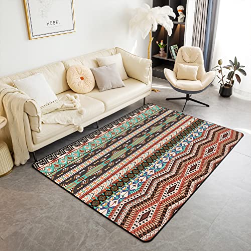 Boho Azteken Teppich für Wohnzimmer Nachttisch, Rustikaler Südwestlicher Böhmischer Teppich,Streifen Pfeil Geometrisch Bunt Native American Teppich, Exotisch Tribal Decor Teppich,Braun 120Bx160L von Homewish