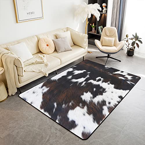 Brauner Kuhfellteppich 160Bx220L für Wohnzimmer,Schwarzer Weißer Aztekischer Kuhdruck Teppich,Western Bauernhof Tier Teppich für Kinder Jungen Mädchen,Rustikaler Teppich Schlafzimmer Nachttisch Dekor Brauner Kuhfellteppich 160Bx220L für Wohnzimmer,Schwarzer Weißer Aztekischer Kuhdruck Teppich,Western Bauernhof Tier Teppich für Kinder Jungen Mädchen,Rustikaler Teppich Schlafzimmer Nachttisch Dekor von Homewish