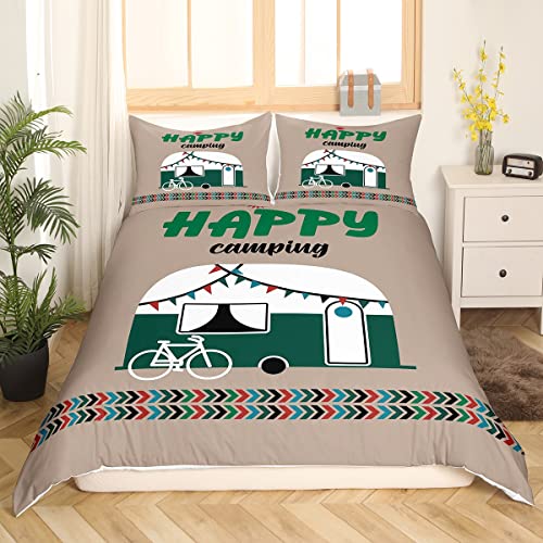 Camper Bettbezug 135 x 200 - Camping Abenteuer Bettwäsche Set Mit Rustikalem Bauernhaus Dekor, Geometrische Streifen, Azteken Muster - 1 Kissenbezug Inklusive - Geschenk für Camping-Enthusiasten Camper Bettbezug 135 x 200 - Camping Abenteuer Bettwäsche Set Mit Rustikalem Bauernhaus Dekor, Geometrische Streifen, Azteken Muster - 1 Kissenbezug Inklusive - Geschenk für Camping-Enthusiasten von Homewish