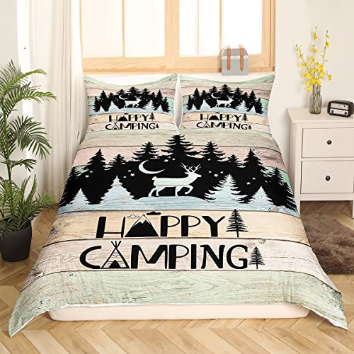 Camper Bettwäsche für Kinder Jungen Mädchen Happy Travel Camping Bettwäsche Sets 135 x 200 Mond Hirsch Bettbezug rustikales Bauernhaus altes Scheunentor Trösterbezug Kiefernbaum Wildtier Bettbezug Camper Bettwäsche für Kinder Jungen Mädchen Happy Travel Camping Bettwäsche Sets 135 x 200 Mond Hirsch Bettbezug rustikales Bauernhaus altes Scheunentor Trösterbezug Kiefernbaum Wildtier Bettbezug von Homewish