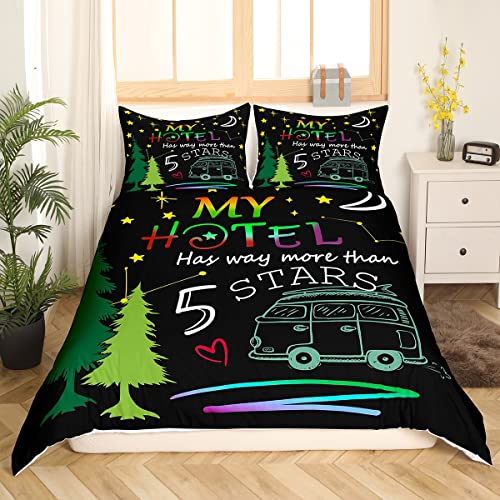 Happy Camping Bettbezug-Set Galaxy Camping Decor Bettbezug 135 x 200 cm Sternenhimmel Camping-Bettwäsche für Kinder rustikale Hütte Skizze Bett-Sets Konstellation Camp Reise Auto Schlafzimmer-Dekor Happy Camping Bettbezug-Set Galaxy Camping Decor Bettbezug 135 x 200 cm Sternenhimmel Camping-Bettwäsche für Kinder rustikale Hütte Skizze Bett-Sets Konstellation Camp Reise Auto Schlafzimmer-Dekor von Homewish