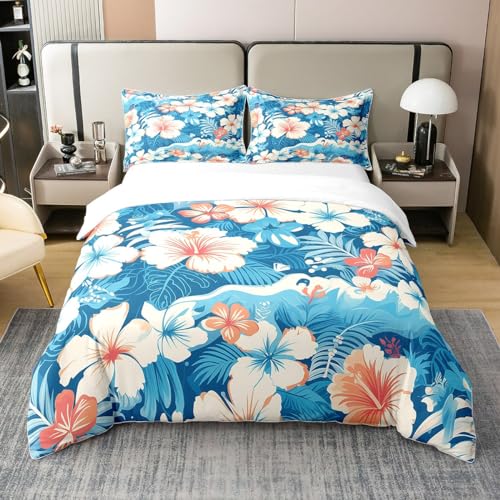 100% Baumwolle Mädchen Bunte Hibiskus Bettwäsche Set Blaue Palmenblatt Muster Tröster Abdeckung Tropische Botanische Blumen Bettbezug Frühling Rustikale Natur Bettbezug, Weiche Warme 135x200 100% Baumwolle Mädchen Bunte Hibiskus Bettwäsche Set Blaue Palmenblatt Muster Tröster Abdeckung Tropische Botanische Blumen Bettbezug Frühling Rustikale Natur Bettbezug, Weiche Warme 135x200 von Homewish