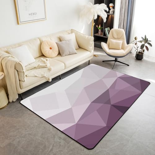 Homewish Abstrakte Geometrie Teppich 150x200 Ombre Lila Dreieck Wohnzimmer Teppiche für Kinder Jungen Mädchen Jugendliche,Moderne Mode Flächenteppich Minimalistische Ästhetik Carpet Schlafzimmerdekor von Homewish
