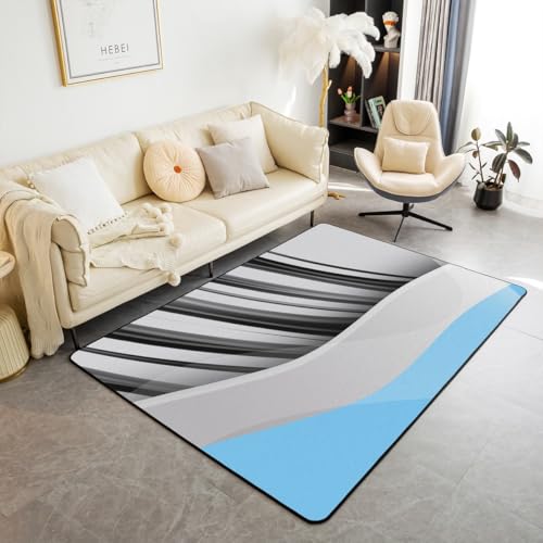 Homewish Abstrakte Geometrische Teppich Ästhetik Gestreifte Wellen Teppiche Wohnzimmer für Jungen Mädchen Moderne Einfache Minimalistische Kunst Carpet Zeitgenössische Grau Blau Flächenteppich 150x200 Homewish Abstrakte Geometrische Teppich Ästhetik Gestreifte Wellen Teppiche Wohnzimmer für Jungen Mädchen Moderne Einfache Minimalistische Kunst Carpet Zeitgenössische Grau Blau Flächenteppich 150x200 von Homewish