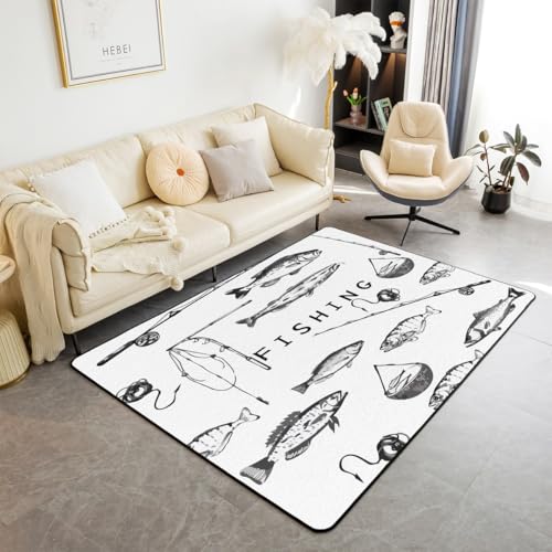 Homewish Angeln Teppich Rustikaler Angelhaken Flächenteppich Großer Pike Fish Teppiche Wohnzimmer Bauernhaus Dekor Jagd Fisch Rug Männer Frauen Kinderteppich 100x150 rutschfest Pflegeleicht Homewish Angeln Teppich Rustikaler Angelhaken Flächenteppich Großer Pike Fish Teppiche Wohnzimmer Bauernhaus Dekor Jagd Fisch Rug Männer Frauen Kinderteppich 100x150 rutschfest Pflegeleicht von Homewish