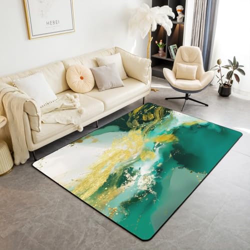 Homewish Aquarell Teppich Ästhetik Tinte Splash Teppiche Wohnzimmer für Mädchen Jungen Gradient Ästhetische Ombre Geometrie Linie Carpet Gold Grün Flächenteppich 100x150 für Teenager Schlafzimmer Rug Homewish Aquarell Teppich Ästhetik Tinte Splash Teppiche Wohnzimmer für Mädchen Jungen Gradient Ästhetische Ombre Geometrie Linie Carpet Gold Grün Flächenteppich 100x150 für Teenager Schlafzimmer Rug von Homewish