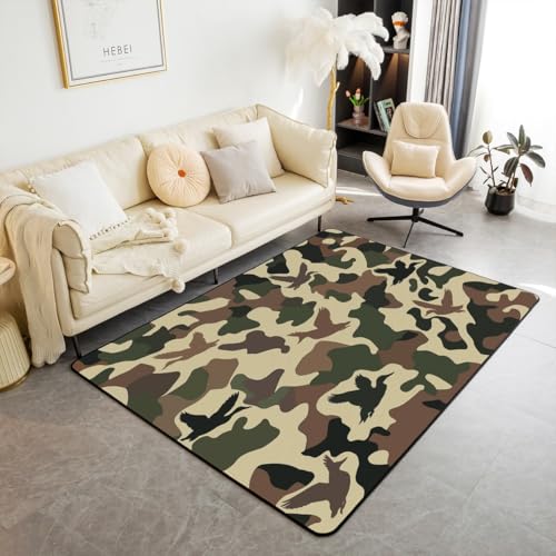Homewish Armee-Camouflage Teppich Bauernhaus Kinderteppich Camouflage Carpet Jagd-Überwurf Wohnzimmer Teppiche Wildtier Ente Rustikales Flächenteppich 100x150 Rug for Jungen Männer Living Room Homewish Armee-Camouflage Teppich Bauernhaus Kinderteppich Camouflage Carpet Jagd-Überwurf Wohnzimmer Teppiche Wildtier Ente Rustikales Flächenteppich 100x150 Rug for Jungen Männer Living Room von Homewish