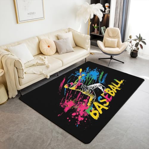Homewish Baseball Teppich Bunte Graffiti Batik Carpet 78X66Coole Sportler Schwung Silhouette Teppiche Wohnzimmer für Kinder Erwachsene Mädchen,Baseball Enthusiasten Rug 100x150 Stilvoll Pflegeleicht Homewish Baseball Teppich Bunte Graffiti Batik Carpet 78X66Coole Sportler Schwung Silhouette Teppiche Wohnzimmer für Kinder Erwachsene Mädchen,Baseball Enthusiasten Rug 100x150 Stilvoll Pflegeleicht von Homewish