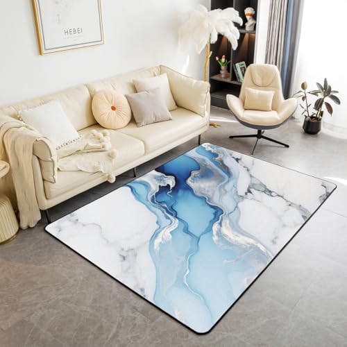 Homewish Blauer Marmor Teppiche Graue Weiße Marmorierung Wohnzimmer Teppich Moderne Abstrakte Marmorkunst Carpet Aquarell-Krawattenfarbe Kinderteppich Erwachsene Rug Schlafzimmer 100x150 Stilvoll Homewish Blauer Marmor Teppiche Graue Weiße Marmorierung Wohnzimmer Teppich Moderne Abstrakte Marmorkunst Carpet Aquarell-Krawattenfarbe Kinderteppich Erwachsene Rug Schlafzimmer 100x150 Stilvoll von Homewish