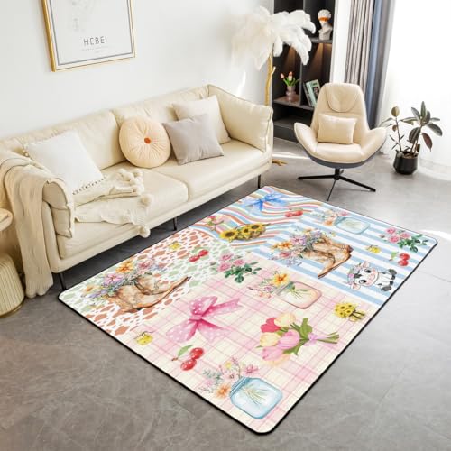 Homewish Bogen Teppich Schlafzimmer Kuhmädchen Teppiche Wohnzimmer für Mädchen Jungen Western Bowknot Floral Rustic Gitterstreifen Carpet Rosa Gelb Kinderteppich 100x150 Pflegeleicht Rug Jugendliche Homewish Bogen Teppich Schlafzimmer Kuhmädchen Teppiche Wohnzimmer für Mädchen Jungen Western Bowknot Floral Rustic Gitterstreifen Carpet Rosa Gelb Kinderteppich 100x150 Pflegeleicht Rug Jugendliche von Homewish