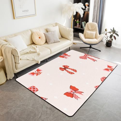 Homewish Bogen Teppiche Wohnzimmer 150x200 Geometrischer Bogenknoten Kinderteppich für Kinder Jungen Mädchen Jugendliche,Schmetterling-Checkered Polka Dots Kawaii Teppich Weiß Beige Rot Rug Homewish Bogen Teppiche Wohnzimmer 150x200 Geometrischer Bogenknoten Kinderteppich für Kinder Jungen Mädchen Jugendliche,Schmetterling-Checkered Polka Dots Kawaii Teppich Weiß Beige Rot Rug von Homewish