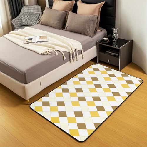 Homewish Braun Vintage Carpet Retro Gelb Diamant Rug Geometrie Buffalo Plaid Teppiche Wohnzimmer Zirkus Bunter Diamant Teppich für Jugendliche 150x200 für Schlafzimmer Flächenteppich Homewish Braun Vintage Carpet Retro Gelb Diamant Rug Geometrie Buffalo Plaid Teppiche Wohnzimmer Zirkus Bunter Diamant Teppich für Jugendliche 150x200 für Schlafzimmer Flächenteppich von Homewish