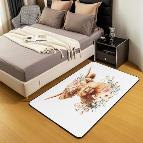 Homewish Cartoon Longhorn Bull Teppich Highland-Kuh Kinderteppich Blumen-Highland-Rind Carpet Nettes Bauerntier Wohnzimmer Teppiche 150x200 Für Jugendliche Erwachsener Heimdekor Rug Homewish Cartoon Longhorn Bull Teppich Highland-Kuh Kinderteppich Blumen-Highland-Rind Carpet Nettes Bauerntier Wohnzimmer Teppiche 150x200 Für Jugendliche Erwachsener Heimdekor Rug von Homewish