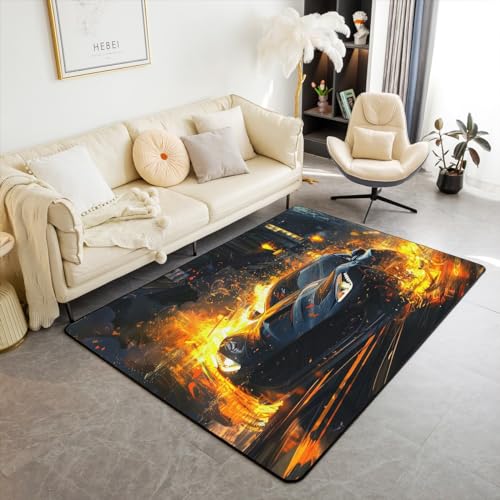 Homewish Feuer Sport Auto Teppich für Kinder Jungen Extreme Sport Bereich Teppich 150Bx200L,Speed Sport Auto Spiel Racing Auto Thema Nicht Verschütten Teppich Homewish Feuer Sport Auto Teppich für Kinder Jungen Extreme Sport Bereich Teppich 150Bx200L,Speed Sport Auto Spiel Racing Auto Thema Nicht Verschütten Teppich von Homewish