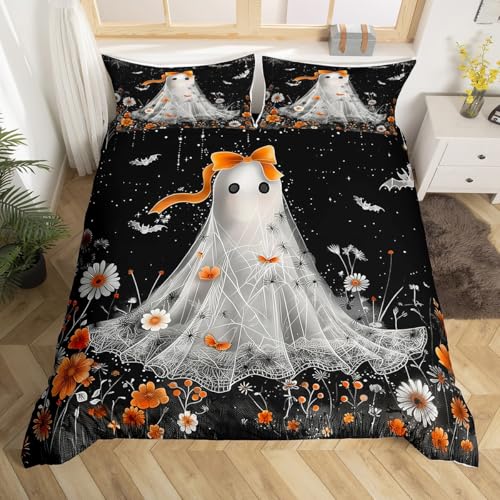Homewish Ghost Spider bettbezug für Kinder Teenager,Halloween Fledermäuse Bettwäsche 220x240cm Gotische Cobwebs Halloween Dekorationen Blumen Bettwäscheset Boho Floral bettset Wohndekor 3 teilig Homewish Ghost Spider bettbezug für Kinder Teenager,Halloween Fledermäuse Bettwäsche 220x240cm Gotische Cobwebs Halloween Dekorationen Blumen Bettwäscheset Boho Floral bettset Wohndekor 3 teilig von Homewish