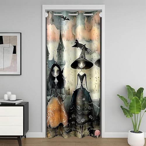 Homewish Gotische Hexe Türvorhang Schwarze Krähe Tür Vorhänge 106x203cm Schreckliches Vintage-Schloss Sichtschutzvorhang,Gotische Zauberer Hexe Hut Halloween Dekorationen Verdunkelungs Vorhang Homewish Gotische Hexe Türvorhang Schwarze Krähe Tür Vorhänge 106x203cm Schreckliches Vintage-Schloss Sichtschutzvorhang,Gotische Zauberer Hexe Hut Halloween Dekorationen Verdunkelungs Vorhang von Homewish